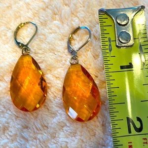 Joan Rivers Citrine Tear Drop Earrings